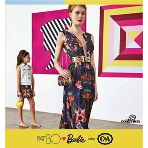 PATBO Floral Print Navy Gown Dress Cutout Size 8